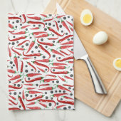 Patroon rode Chili Peppers Theedoek (Quarter Fold)