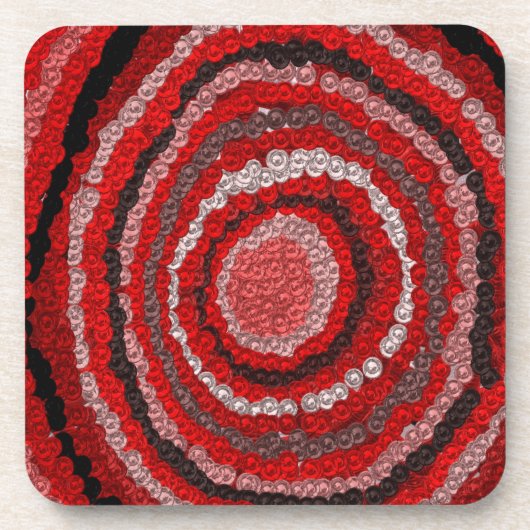 Patroon rode cirkelvormer bier onderzetter (Voorkant)