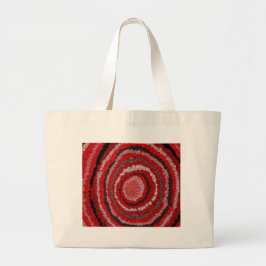 Patroon rode cirkelvormer grote tote bag