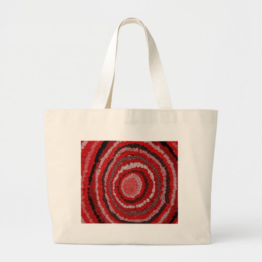 Patroon rode cirkelvormer grote tote bag (Voorkant)