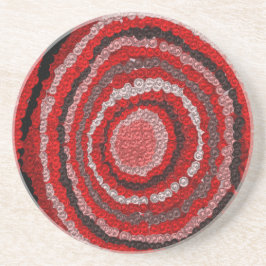 Patroon rode cirkelvormer zandsteen onderzetter
