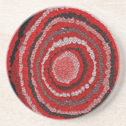Patroon rode cirkelvormer zandsteen onderzetter (Voorkant)