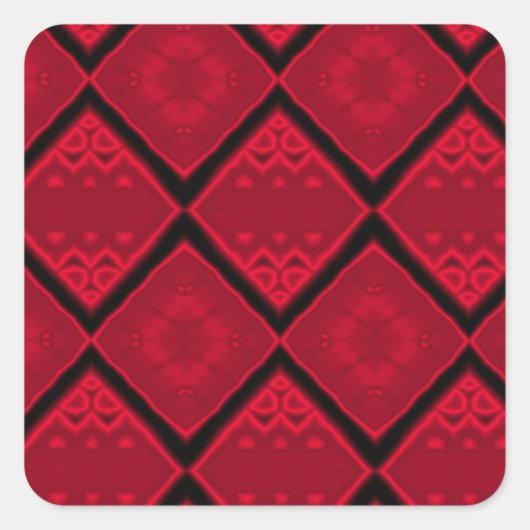 patroon rode diamanten vierkante sticker (Voorkant)