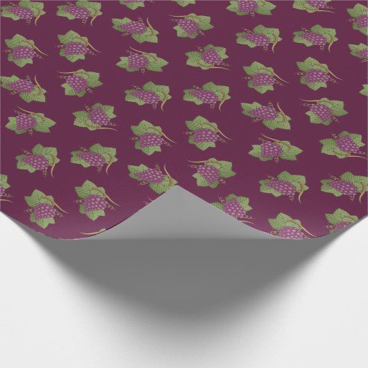 Patroon rode druiven cadeaupapier (Hoek)