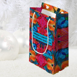 Patroon rode en blauwe moderne geometrische Waterv Klein Cadeauzakje