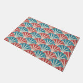 Patroon rode en blauwe pacock deurmat (Schuin)