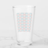 Patroon rode en blauwe pacock glas (Achterkant)