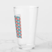 Patroon rode en blauwe pacock glas (Links)