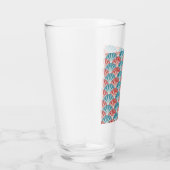 Patroon rode en blauwe pacock glas (Rechts)