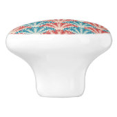 Patroon rode en blauwe pacock keramische knop (Zijkant)