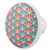 Patroon rode en blauwe pacock keramische knop (Rechts)