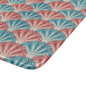 Patroon rode en blauwe pacock snijplank (Hoek)