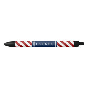 Patroon rode en blauwe strepen zwarte inkt pen
