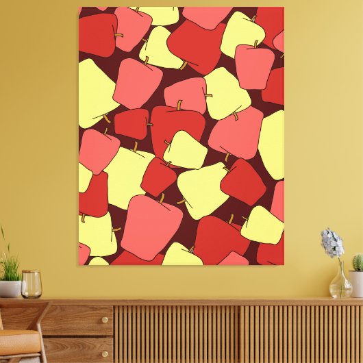 Patroon rode en gele appels canvas afdruk (Insitu (Woonkamer))