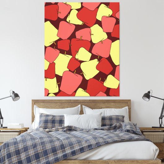 Patroon rode en gele appels canvas afdruk (Insitu (Slaapkamer))