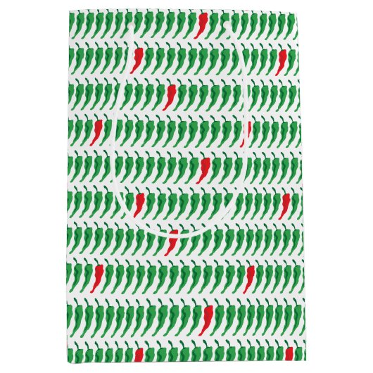 Patroon rode en groene Chili Medium Cadeauzakje (Voorkant)