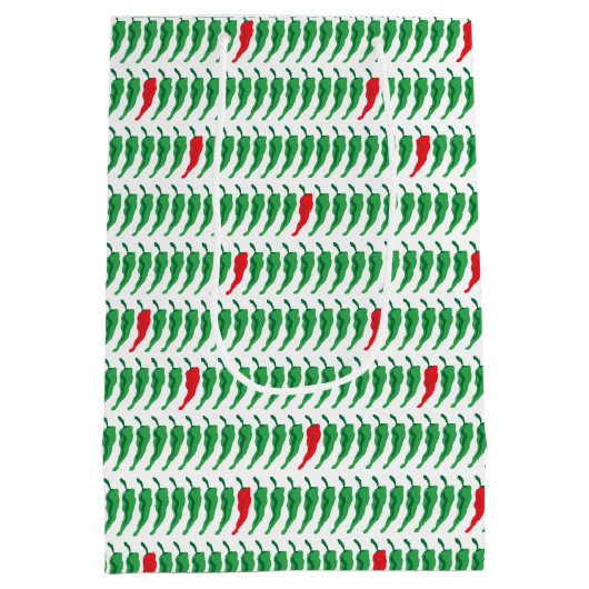 Patroon rode en groene Chili Medium Cadeauzakje (Achterkant)