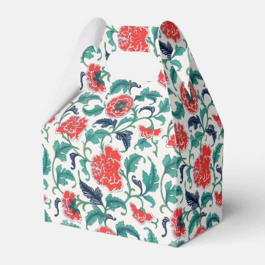 Patroon rode en groene Floral Bedankdoosjes (Voorkant Zijde)