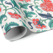 Patroon rode en groene Floral Cadeaupapier (Rol Hoek)