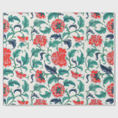 Patroon rode en groene Floral Cadeaupapier (Vlak)
