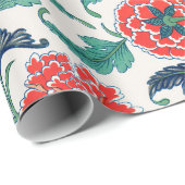 Patroon rode en groene Floral Cadeaupapier (Rol Hoek)