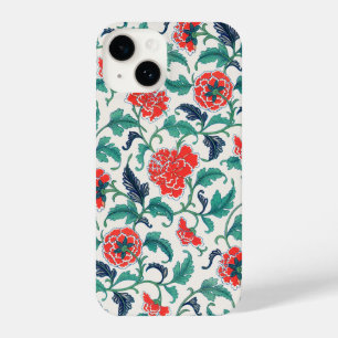 Patroon rode en groene Floral iPhone 14 Hoesje