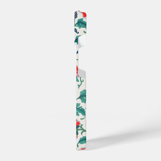 Patroon rode en groene Floral iPhone Hoesje (Linkerkant)