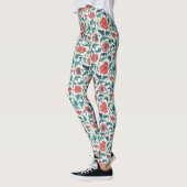 Patroon rode en groene Floral Leggings (Links)