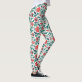 Patroon rode en groene Floral Leggings (Rechts)