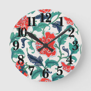 Patroon rode en groene Floral Ronde Klok