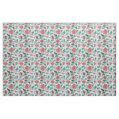 Patroon rode en groene Floral Stof (Yard (91,4 cm))