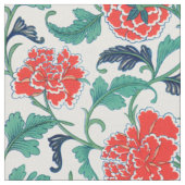 Patroon rode en groene Floral Stof (Close Up)