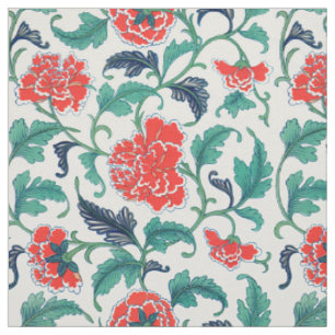 Patroon rode en groene Floral Stof