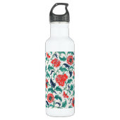 Patroon rode en groene Floral Waterfles (Voorkant)