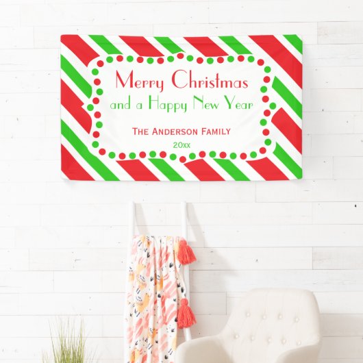 Patroon rode en groene strepen spandoek (Insitu)