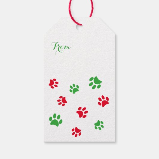 Patroon rode en groene verf cadeaulabel (Achterkant)