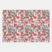 Patroon rode en Paarse papavers Inpakpapier Vel (Voorkant 2)