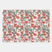 Patroon rode en Paarse papavers Inpakpapier Vel (Voorkant)