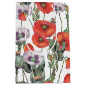 Patroon rode en Paarse papavers Medium Cadeauzakje (Voorkant)