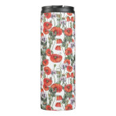 Patroon rode en Paarse papavers Thermosbeker (Achterkant)