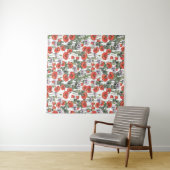 Patroon rode en Paarse papavers Wandkleed (In Situ (horizontaal))