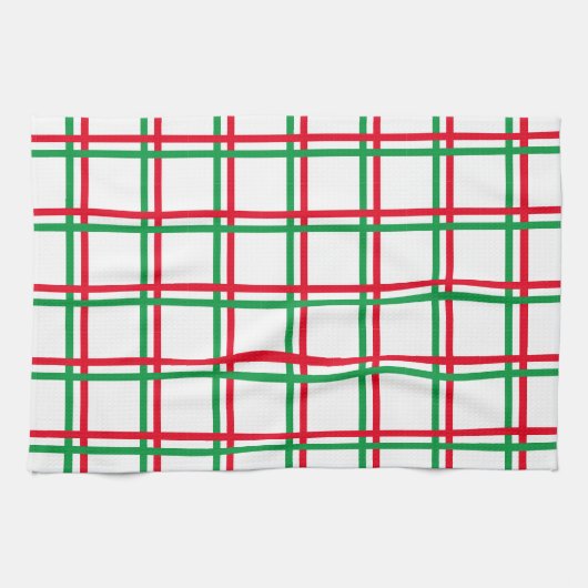 Patroon rode en rode plaat theedoek (Horizontaal)