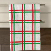 Patroon rode en rode plaat theedoek