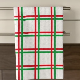 Patroon rode en rode plaat theedoek