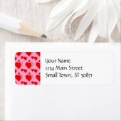 Patroon rode en roze harten Valentijnsdag Etiket (Insitu)