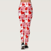 Patroon rode en roze harten Valentijnsdag Leggings (Achterkant)