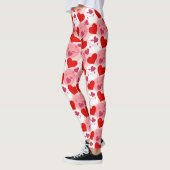 Patroon rode en roze harten Valentijnsdag Leggings (Links)
