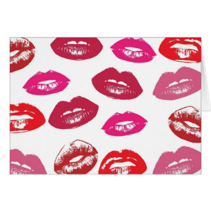 Patroon rode en roze lips