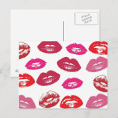 Patroon rode en roze lips briefkaart (Voorkant / Achterkant)