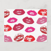 Patroon rode en roze lips briefkaart (Voorkant)